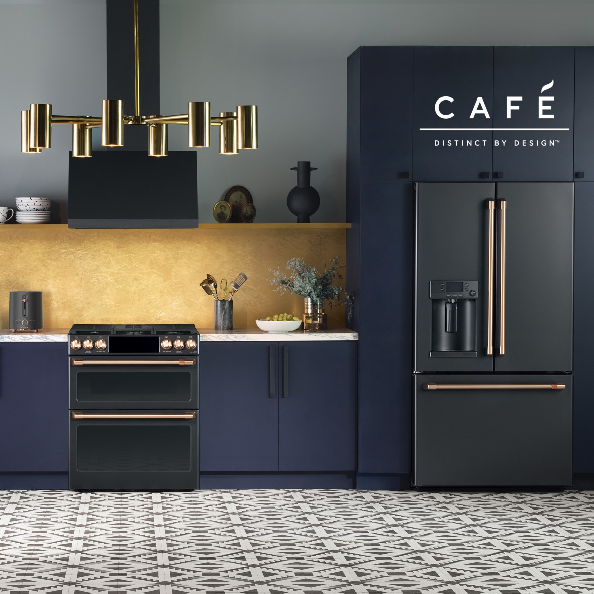 Cafe matte black kitchen appliances